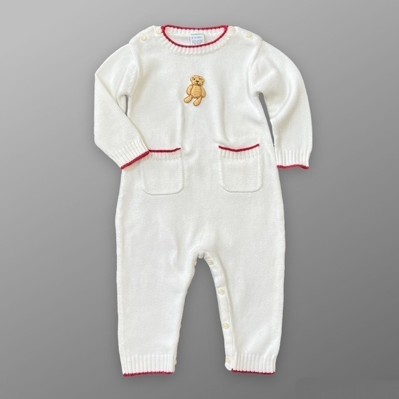 VINTAGE Gymboree Teddy Bear Sweater Romper 6-12 months - Picture 1 of 4